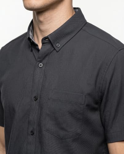Image of Visive Mens Shirts Multi Packs Short Sleeve Button Down Dress Shirts Solid Color Big and Tall