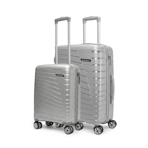 Image of ACEPACK by Verage - STARLINK Unbreakable Hard Side Polypropylene Luggage Set of 2 (Cabin 41L + Medium 74L) | Lightweight Suitcase Set with 360 Silent Spinner Wheels, Number Lock & Telescopic Handle
