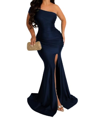 A ADILACA Women's Off Shoulder High Split Long Formal Party Maxi Dress, Off Shoulder High Split Dress