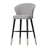 mahnfeid sgabelli da bar,altezza bancone con gambe in metallo nero, sedie da bar sgabello da bar colazione per isola cucina, sala da pranzo, ristorante/grigio/altezza seduta 65 cm