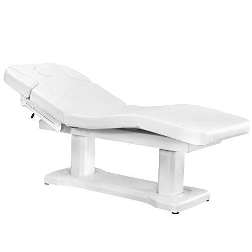 ACTIVESHOP Kosmetikliege Massageliege Massagetisch Massagestuhl Elektrish 818a mit 4 Motoren Weiss bis 200 kg belastbar Premium-PU-Leder