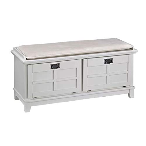 THBEIBEI Storage Benches Storage Bench Wood 2-tier with Door Storage Shelf Hallway Shoes Rack Cabinet Shoe Bench Seat Storage Organiser For Entryway Living Room White (Size : 100CM)