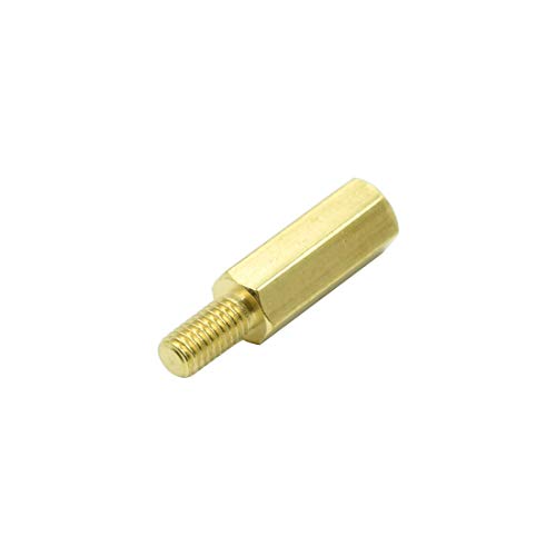 Hxchen M3 x 12mm + 6mm Male to Female Thread Brass Hexagon Hex Standoff Spacer Pillars - (50 Pcs)
