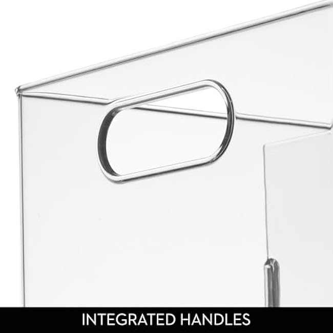 iDesign Plastic Storage Bin with Handles for Household Storage - Set of 4 - Clear - Made in USA