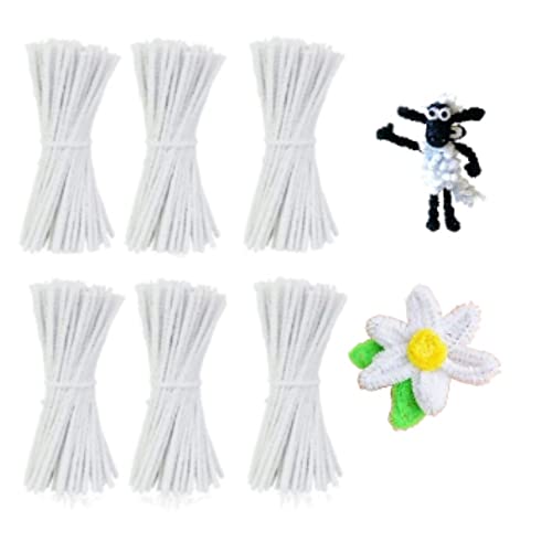 RMENOOR 300pcs Tiras Limpiadoras de Tuberías Limpiadores para Pipa Limpiadores de Pipas para Fumar Limpiadores de Tubo, Blanco, Diámetro 5 mm, con Alambre Fácil de Doblarse, Calidad de Marca
