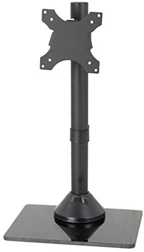 VIVO Single LCD Computer Monitor Mount, Freestanding Desk Stand with Glass Base for 1 Screen up to 32 inches STAND-V001HG