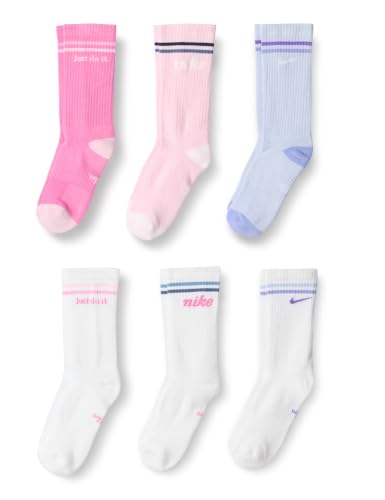 Image of Nike Unisex Kids' Everyday Cushioned Crew Socks (6-Pack) | Boys and Girls