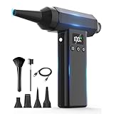 Raydyn 充電式エアダスター 強力&小型ミニブロワー 電動 カメラブロアー 30,0000RPM&120m/s&8000mAh&3段風力階調整 すきまブラシとノズル付 残量表示 pc/キーボード/パソコン掃除