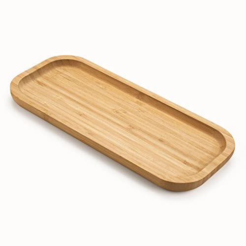 Bamboo Vanity Tray Bathroom Counter Tray Toilet Tank Tray Wood Bathroom Tray for Organizing and Home Decor (30 x 13 x 2 cm)