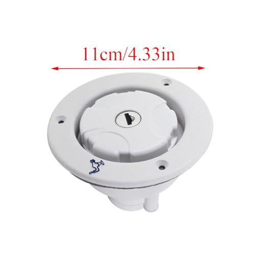 Image of Water Locking Cap, 1 PC RV Fresh Water Locking Cap Replacement, RV Water Filler with Lock Compatible with Most Camping Trailer RV (Silver)