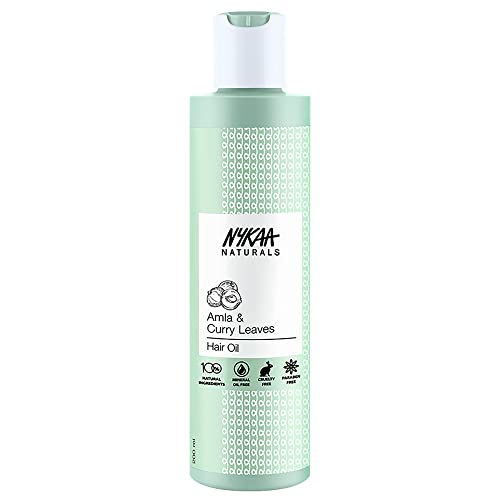 Nykaa Naturals Amla & Curry Leaves Anti-Hairfall Hair Oil - Formulated with 100% Natural Ingredients that Helps Strengthen Roots - Paraben & SLS/SLES Free with 100% Natural Actives