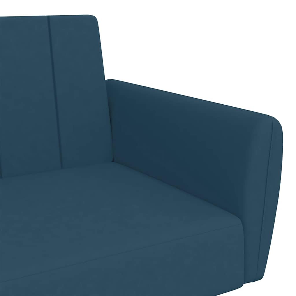 Sofá cama de 2 plazas terciopelo azul con espacio de almacenamiento y respaldo ajustable para salón, habitación de invitados y espacios pequeños, cómodo asiento con marco de madera resistente