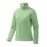 fit space Women's HydroLite Golf Jacket Waterproof 20K Rain Jacket Lightweight Stretch for Outdoor Activities, Green, Small