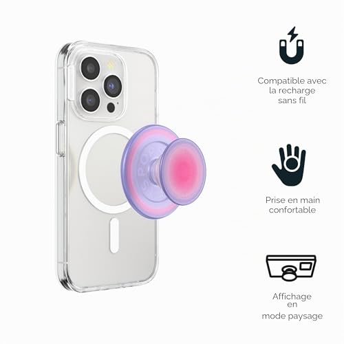 Support magnétique PopSockets Grip Téléphone MagSafe avec béquille intégrée rose - 8