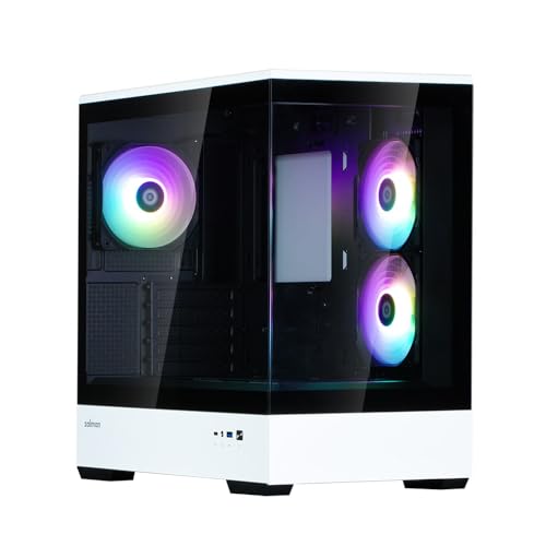ZALMAN P30 BW chasis sin pilares visibles cristal continuo color blanco puro