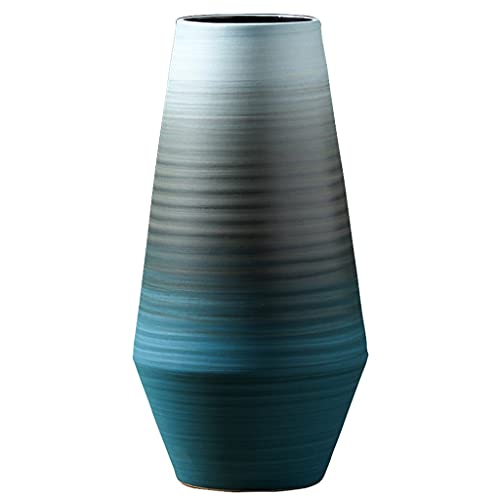 Vase céramique bleu salon chambre déco moderne ornement maison style country