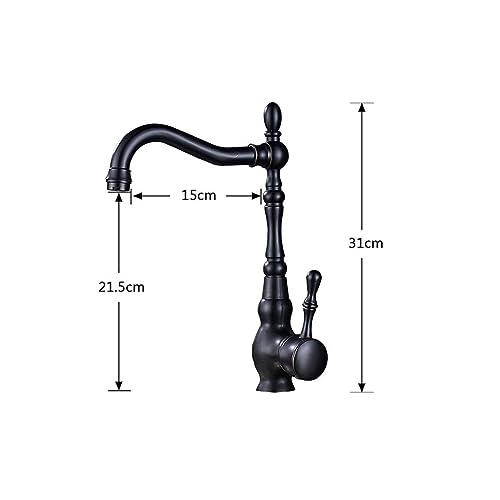 Robinet de vanité antique en laiton avec mitigeur pivotant à 360° - 4