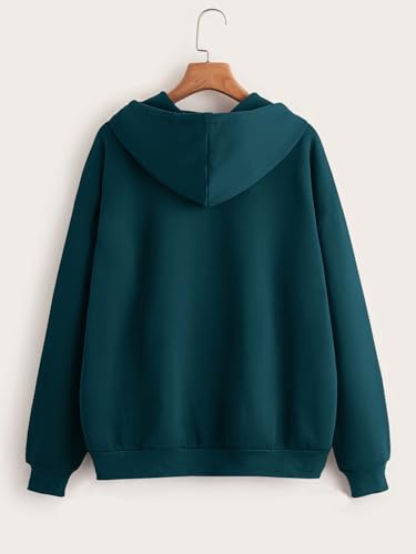 Image of Tagas Unisex Cotton Blend Solid Color Loose Fit Long Sleeve Drawstring and Zip Casual Hoodie| Zip Up Hoodie| Sweatshirt