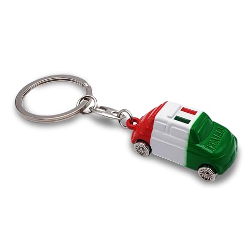 Leddy Living Porte-clés de poche 500 3D avec porte-clés, drapeau national italien, en métal, accessoire pour homme et femme, idée cadeau – vue 3