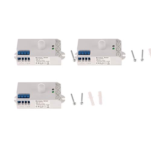 3pcs/ Set 360 Grad Mikrowelle Radar Sensor Lichtschalter mit Bewegungsmelder DC 12-24V