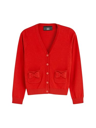NEXT Mädchen Strickjacke mit Tasche und Schleife Rot 5 Jahre
