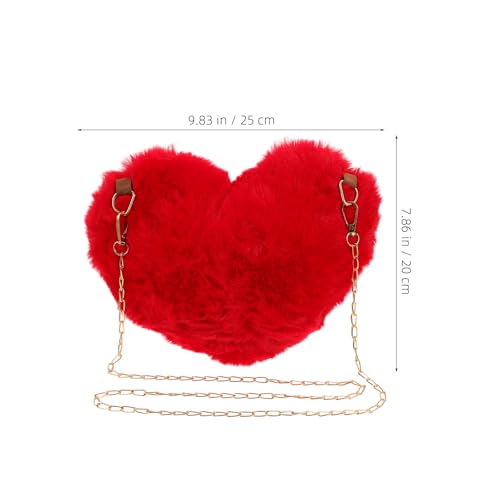 Sac en peluche rouge bandoulière moderne résout le manque de style - 3