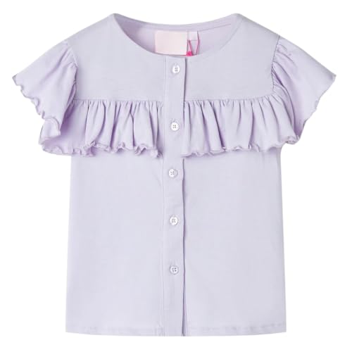 T-shirt violet en coton pour fille et tout-petit à manches courtes