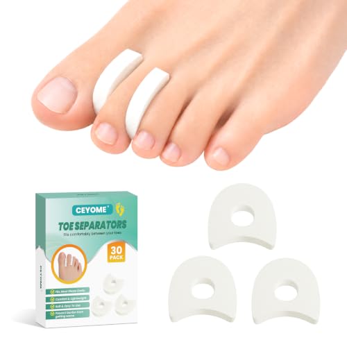 Foam Toe Separators for Women & Men 30 Pack Breathable Toe Spacers & Corn Pads to Reduce Toe Friction Relieve Bunions Blisters & Overlap