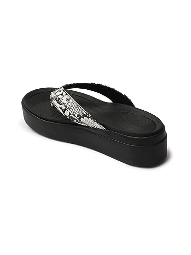 Image of Carlton London women's Snake Print Flatform Thong Sandals