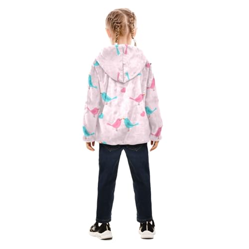OTVEE Valentine Birds and Hearts Kids Hoodie Jacket Fall Spring Full Zip Warm Outwear Coat4