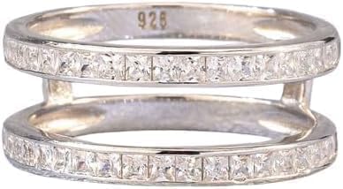 Purvika Jewels 2.00 Carat Princess Cut Lab Created Diamond Ring Enhancer Guard, 14K White Gold Finish, Channel-Set Wedding Band