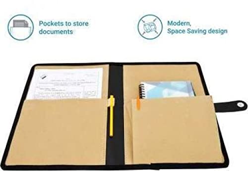 Image of Future X Eco-Friendly Jute File Folder | Handcrafted Document Folder with Button Closure | Reusable Office & Conference File Holder (Black Magnet Jute)