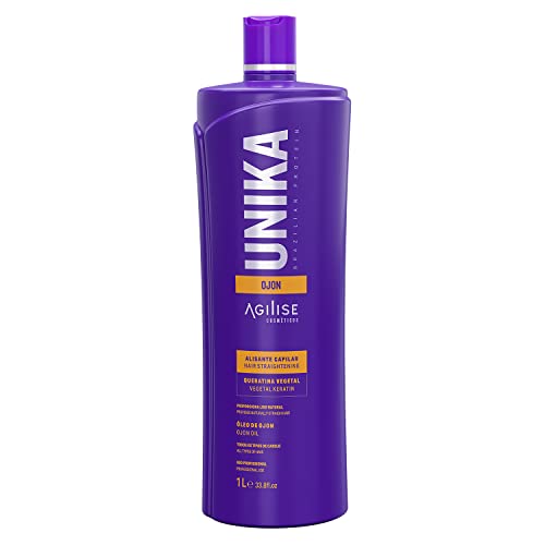 Unika Ojon Hair Straightener - Keratin Hair Treatment, Straightening Hair Products for Women - Anti Frizz Care, Deep Hydration - Ojon Oil, VEGAN, Formaldehyde-Free - 33.8fl.oz/1L - AGILISE