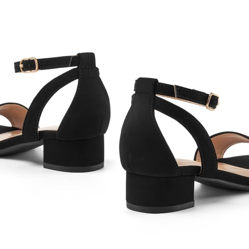 Image of K KomForme Girls Chunky Heel Ankle Strap Open Toe Dress Sandals