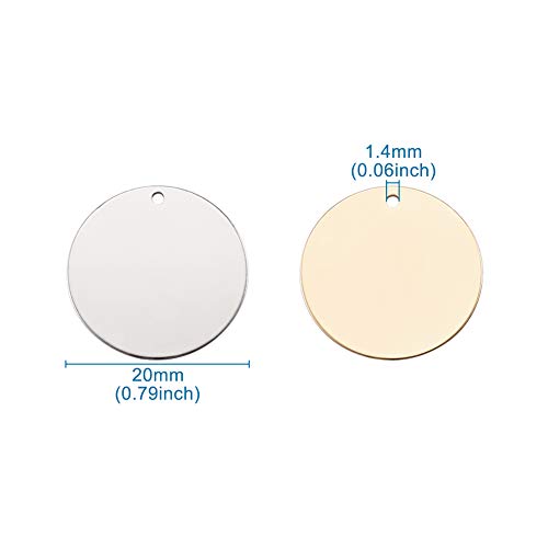PandaHall 24pcs Brass Flat Round Blank Stamping Tags 20x0.5mm Platinum & Light Gold & Golden Metal Blank Tags Charms Pendants for Jewelry Making - Image 4