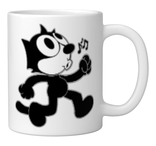 Taza de cerámica Felix Cartoon, blanca, 11 oz miniatura 2