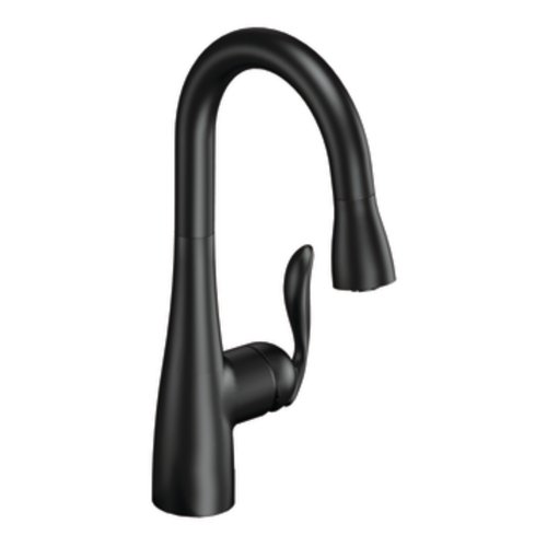 Moen 5995BL Arbor One Handle High Arc Pulldown Bar Faucet with Reflex, Matte