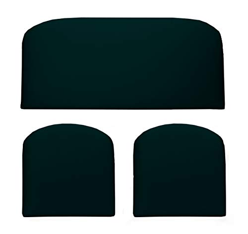 RSH Décor Indoor ~ Outdoor Solid Black 3 Piece Cushion Set - Foam Loveseat Settee & 2 Matching U-Shape Chair Cushions ~ (41