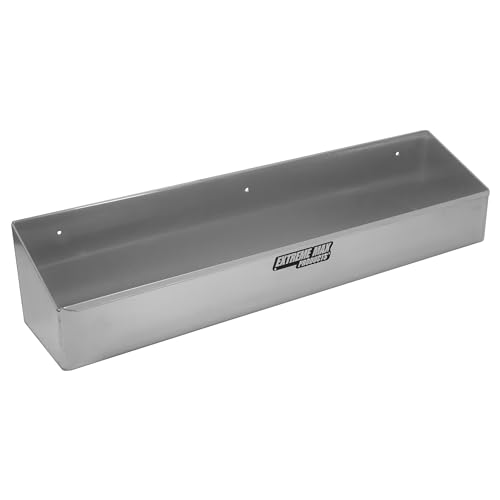 Extreme Max 5001.6449 Wall-Mount Aluminum 8-Quart Liquids Storage Shelf for Race Trailer, Garage, Shop, Enclosed Trailer, Toy Hauler - Holds Eight 1-Quart (32 oz.) Bottles, Silver