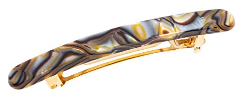 Barrette Porto Francia Luxe Onyx Pasador de Pelo Francés Clásico para Peinados de Mujer