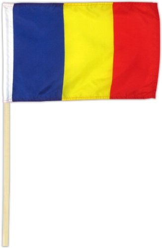 Preisvergleich Produktbild Fahne Flagge Rumänien 30 x 45 cm mit Stab