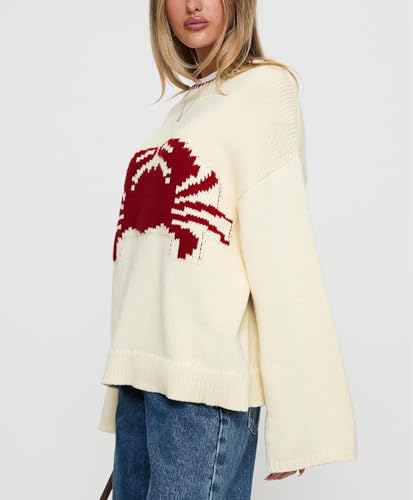 Women Y2K Graphic Sweater top Cute Print Long Sleeve Knit Pullover Preppy Fall Winter Aesthetic Streetwear2