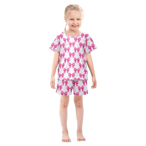 Pink Bows Pajama Set Pajamas Sleepwear Nightwear Loungewear Clothes Set B0405106