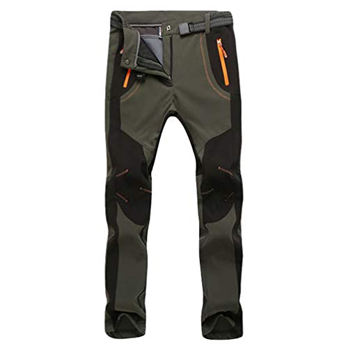 Cayuan Mujer Hombre Softshell Impermeables Pantalones de Escalada Acolchados Calientes Pantalón de Senderismo