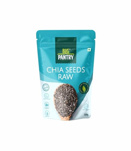 Image of Big Pantry Chia Seeds 500g | Premium Raw Superfood | Rich in Omega 3, Protein, Calcium & Dietary Fibre | Non GMO Gluten Free | Plant Based Nutrition for Smoothies, Oatmeal & Puddings