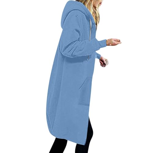 SACFOF Hoodies for Women Casual Full Zip Up Hoodie Coat Womens Long Hoodies Fashion Sweatshirt with Pockets