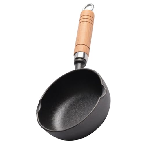 Cabilock wok horno de instante estufa olla con pico olla de salsa Sartén para calentar y derretir paellera jarra termica caño pequeño vierta la olla de aceite de madera Black