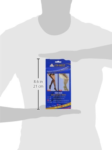 Image of ITA-MED Microfiber Thigh Highs - Compression (25-35 mmHg): H-306(2), 2 Count, Large, Black