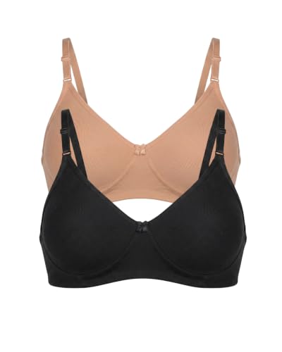 Image of Brida Monica Women's Seamless T-Shirt Bra with Transparent Straps | Full Coverage | Soft Cotton Blend | Non-Padded & Wire-Free