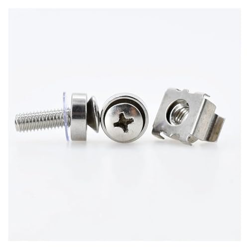 SeroNi Tuerca enjaulada M5 M6 y arandela de Tornillo de Montaje, Hardware de Orificio Cuadrado métrico for estantes de Servidor de Montaje en Rack, Kit Surtido de gabinetes Nut(M5X20mm (20set))